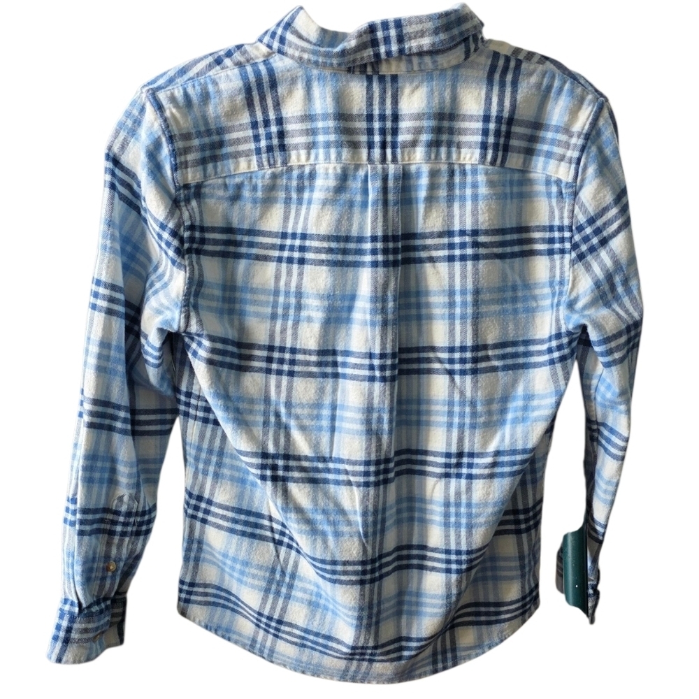 Vineyard Vines Light Blue Plaid Button Down Shirt Size Kids Medium - Picture 2 of 5
